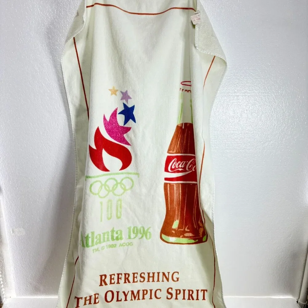 Coca-Cola Brand Towel Vintage Atlanta 1996 Olympics